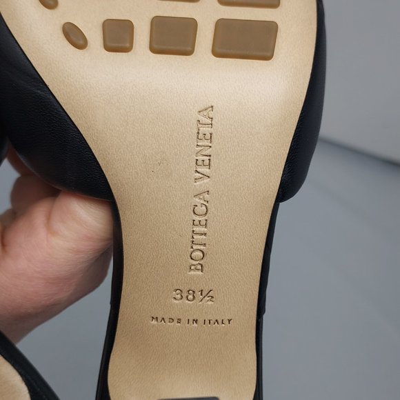 BOTTEGA VENETA Black Lido Square Toe Heeled Sandals - Picture 5 of 8